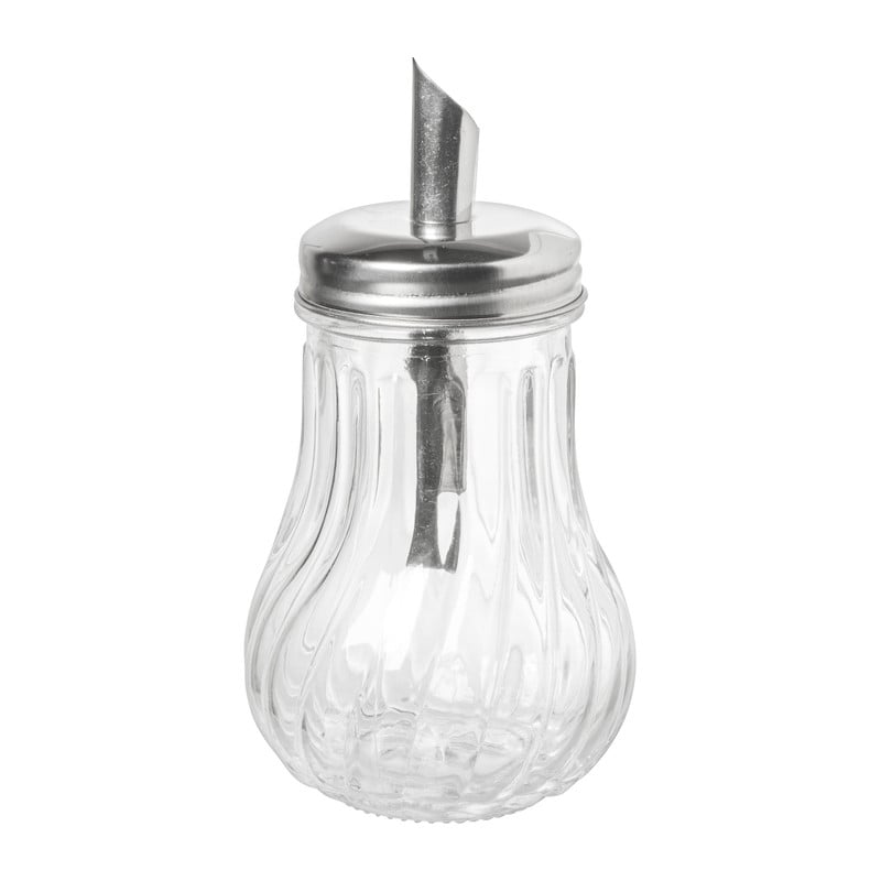 Suikerstrooier lijn - glas/rvs - ø7.5x14.5 cm