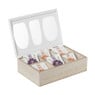 Theedoos organisch - 6 vakken - 26x16x7 cm