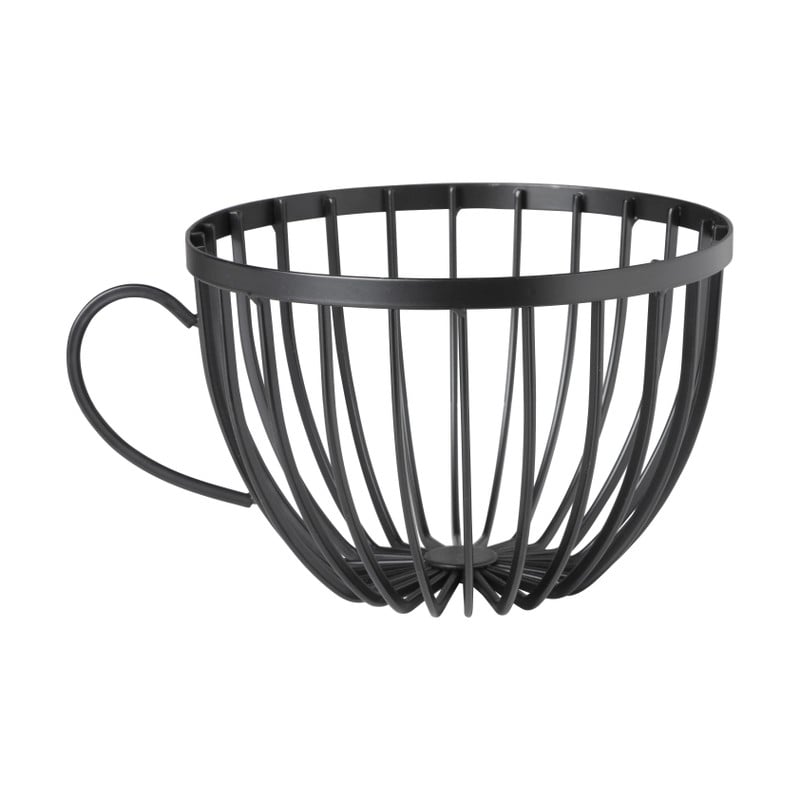 Opbergpot koffiecups - zwart - metaal