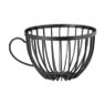 Opbergpot koffiecups - zwart - metaal