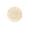 Onderzetters franje zand - set van 4 - ø10 cm