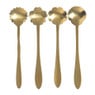 Theelepels bloem - goud - set van 4