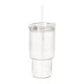 Matcha of ijskoffiebeker geribbeld - transparant - 540 ml