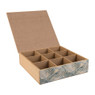 Theedoos tropical 9-vaks - MDF - 24x7x7 cm