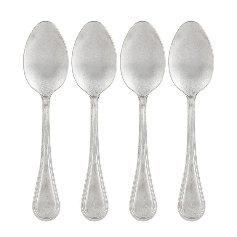 Excellent Houseware theelepels - mat zilver - set van 4