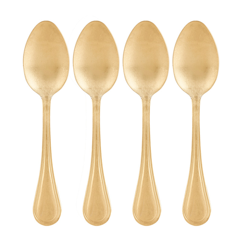 Excellent Houseware theelepels - mat goud - set van 4