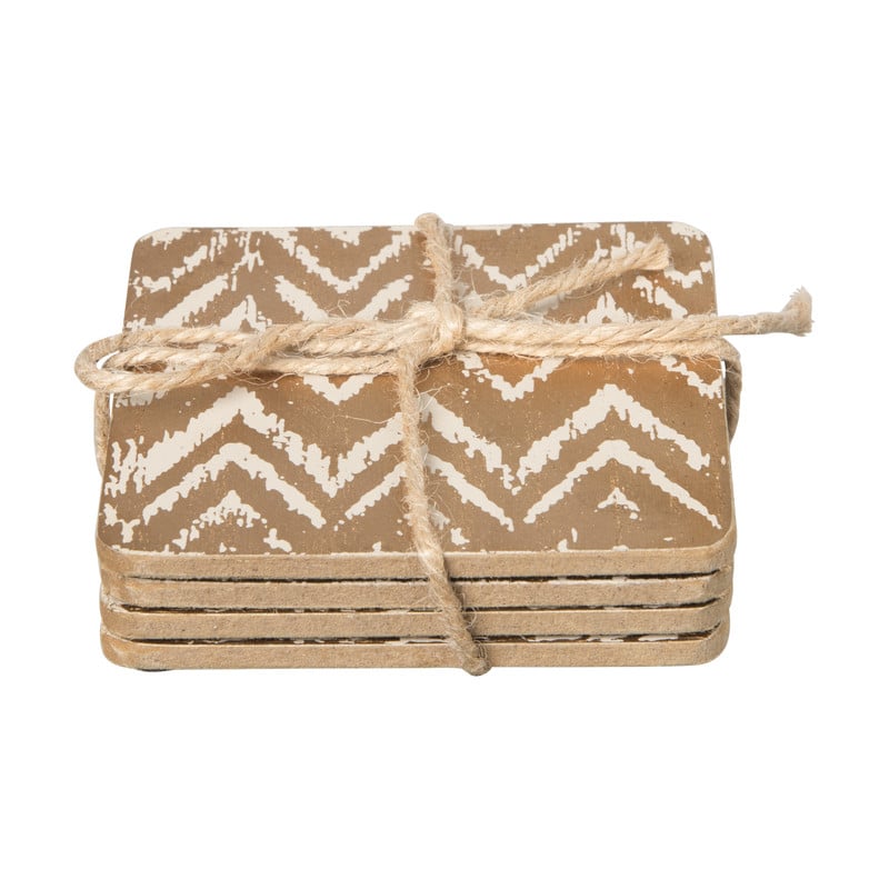 Onderzetter hout - diverse prints - set van 4