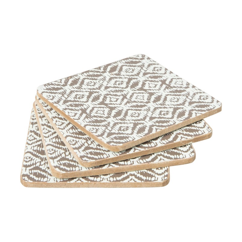 Onderzetter hout - diverse prints - set van 4
