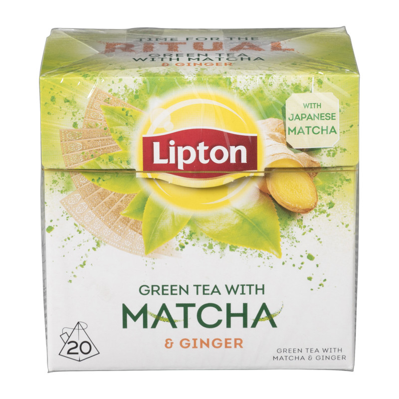 Lipton groene thee - matcha & ginger - 20 theezakjes