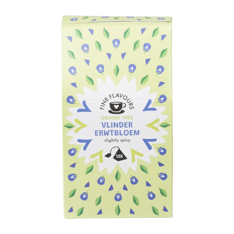 Fine flavours groene thee - vlindererwt - 15 piramide zakjes