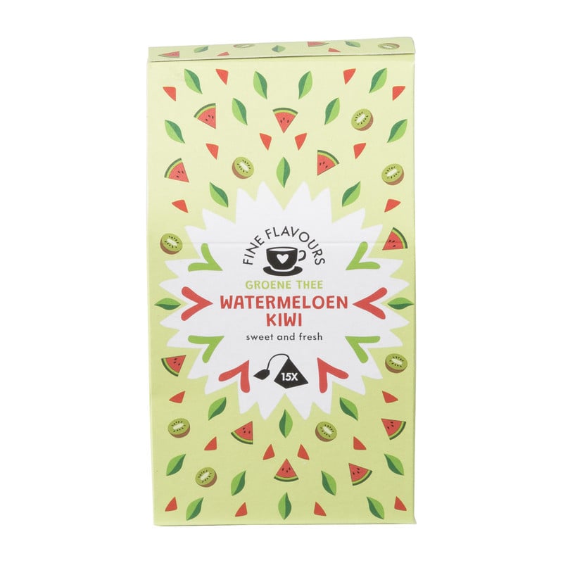 Fine flavours groene thee - watermeloen & kiwi - 15 piramide zakjes