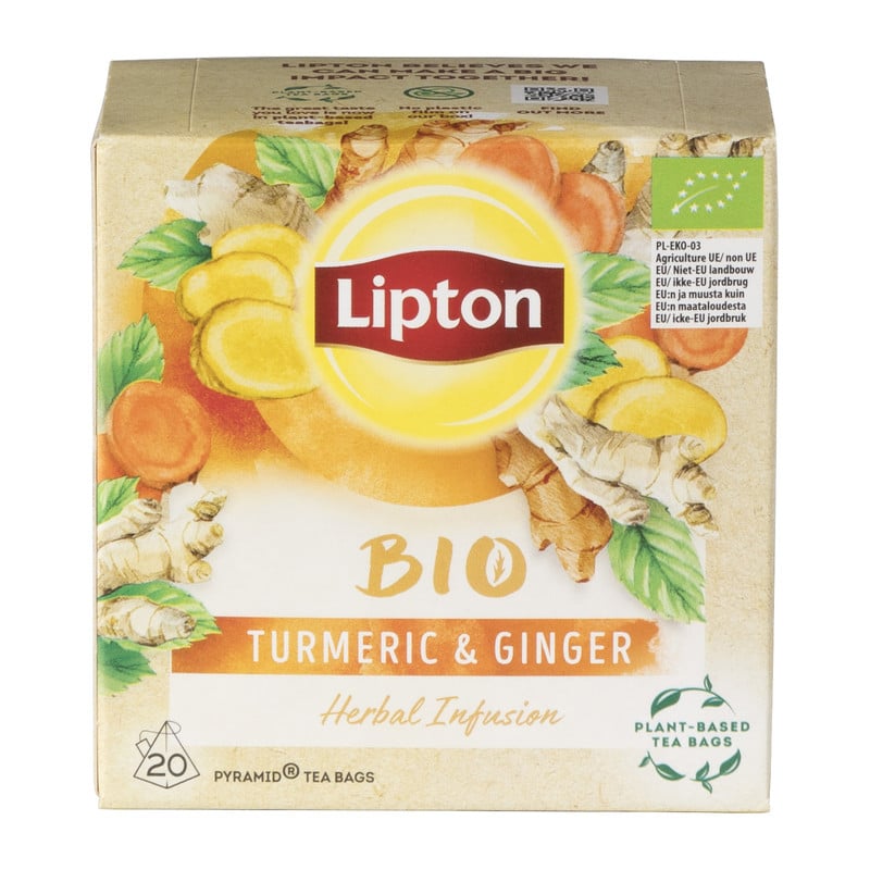 Lipton Bio kruidenthee gember en kurkuma - 20 theezakjes
