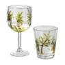 Waterglas palmboom - groen - ø9.5x11.5 cm