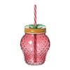 Mason jar aardbei - roze - 450 ml