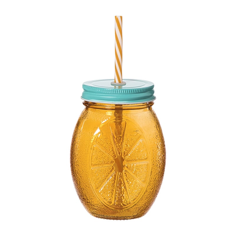 Mason jar citroen  - oranje - 450 ml