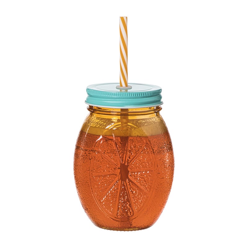Mason jar citroen  - oranje - 450 ml