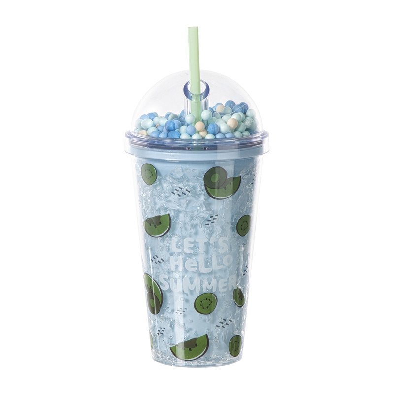 Funny beker kiwi - blauw - 450 ml
