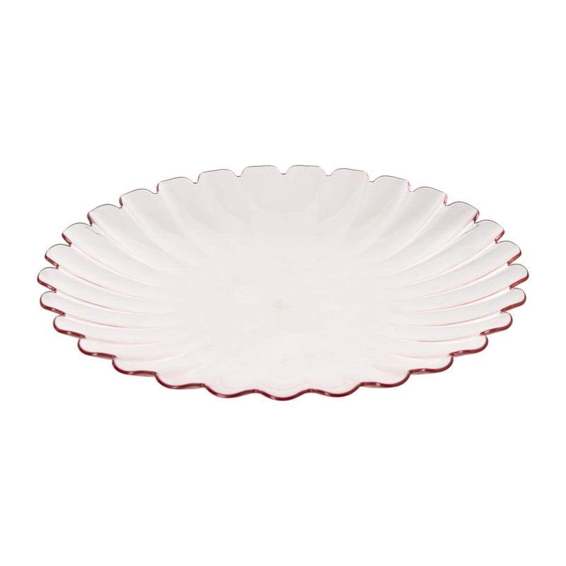 Dinerbord geschulpt - roze - ø28x2.5 cm