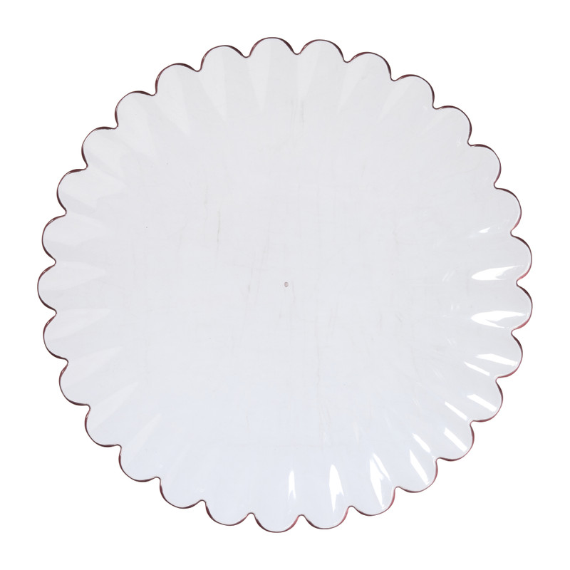 Ontbijtbord geschulpt - roze - ø22.9x2.1 cm