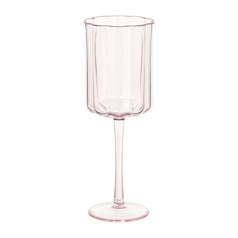 Wijnglas geschulpt - roze - 370  ml