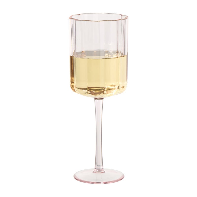 Wijnglas geschulpt - roze - 370  ml