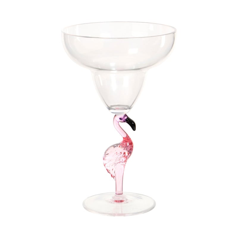 Cocktailglas flamingo - transparant/roze - ml