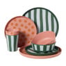 Cup streep - groen/wit - 340 ml