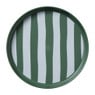 Ontbijtbord streep - groen/wit - ø20x2 cm