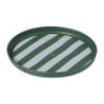 Ontbijtbord streep - groen/wit - ø20x2 cm