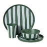 Ontbijtbord streep - groen/wit - ø20x2 cm