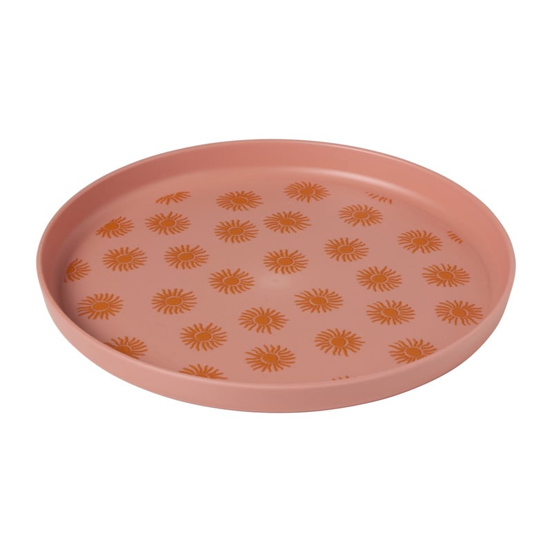 Ontbijtbord zonnetjes - roze/oranje - ø20x2 cm