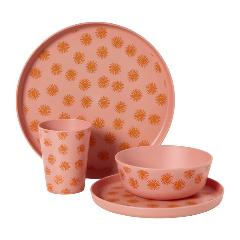 Schaaltje zonnetjes - roze/oranje - ø15x5.6 cm