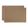 Placemats streep - roze/groen - set van 2