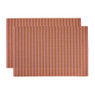 Placemats streep - roze/bruin - set van 2