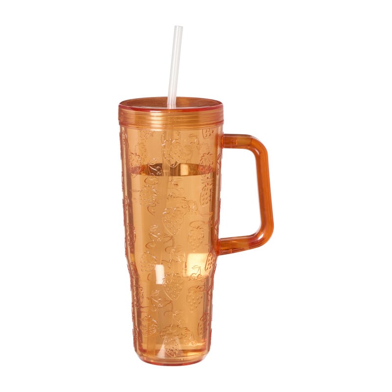 Drinkbeker met handvat - oranje - ml
