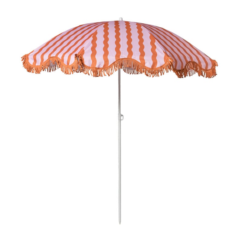 Strandparasol met tassels - oranje/roze - ø160x180 cm
