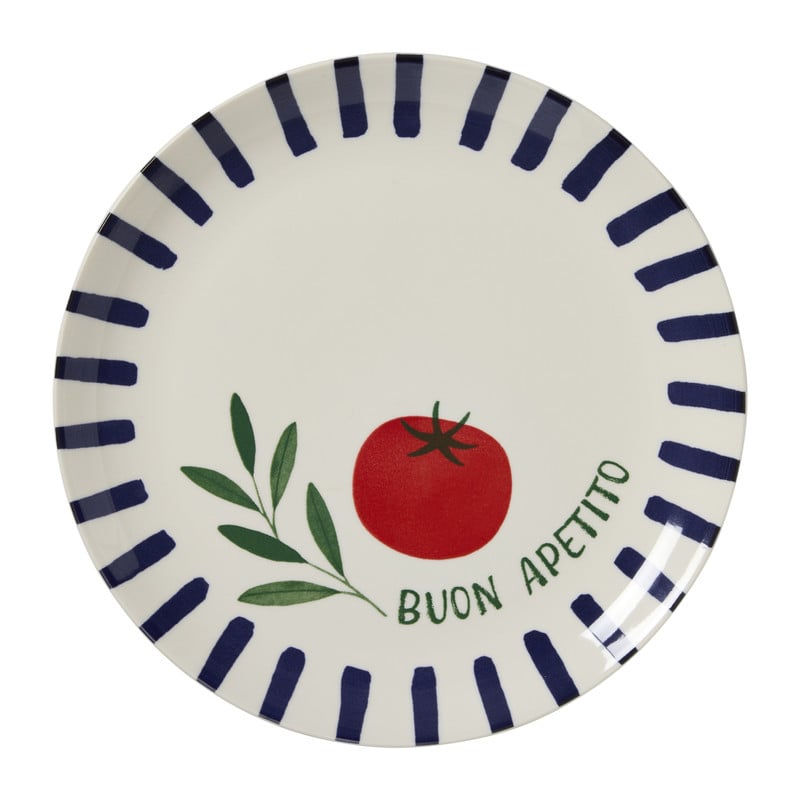 Dinerbord tomaat - blauw/rood - ø26.5x2 cm