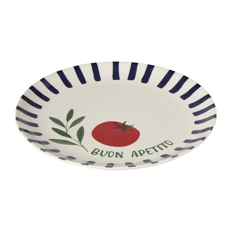 Dinerbord tomaat - blauw/rood - ø26.5x2 cm