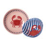Diep bord krab - blauw/rood - ø20x5 cm
