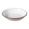 Diep bord emaille - roze/groen - ø21.5x4 cm