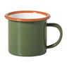 Mok emaille mini - groen/oranje - 150 ml
