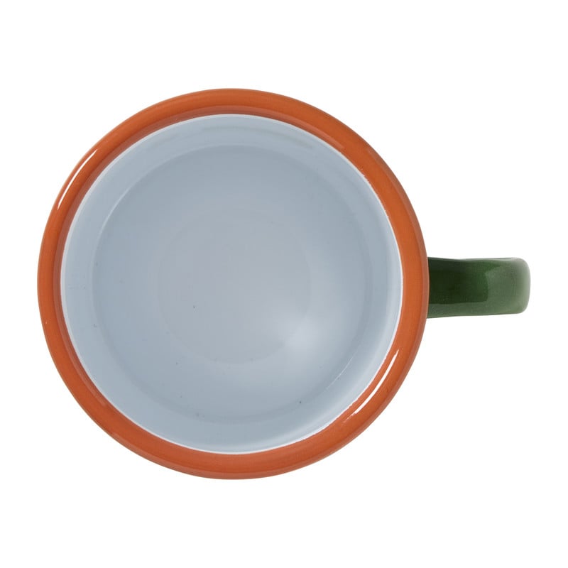 Mok emaille - groen/oranje - 350 ml