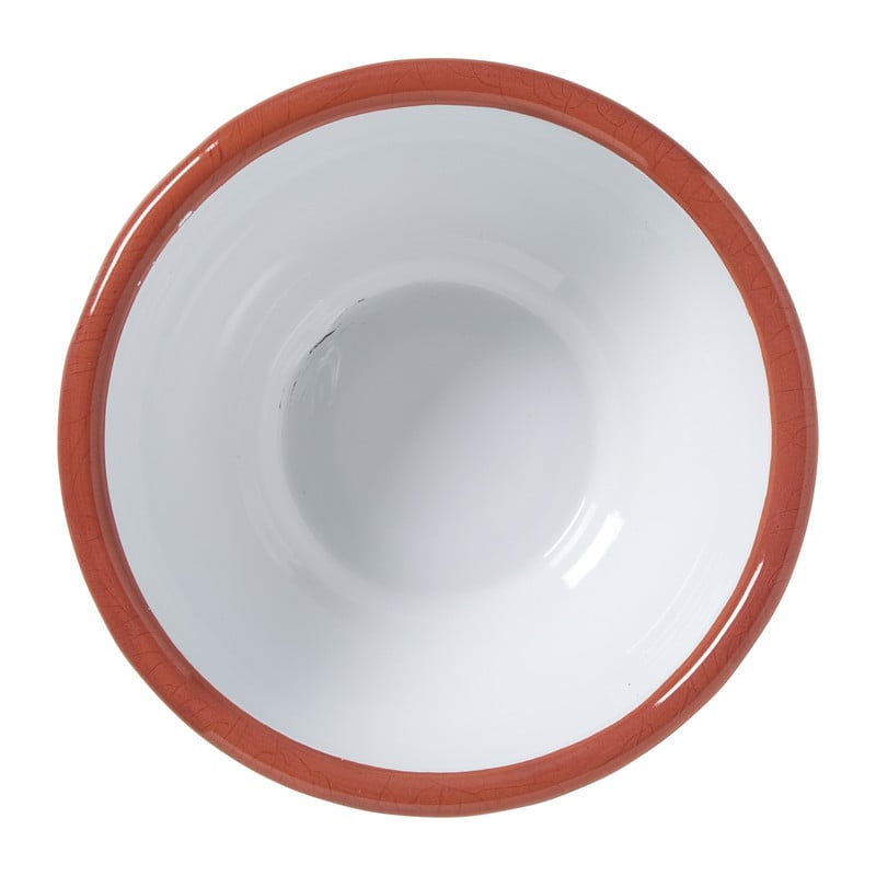 Schaaltje emaille - groen/oranje - ø12x4 cm