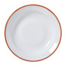 Dinerbord emaille - groen/oranje - ø24x3 cm