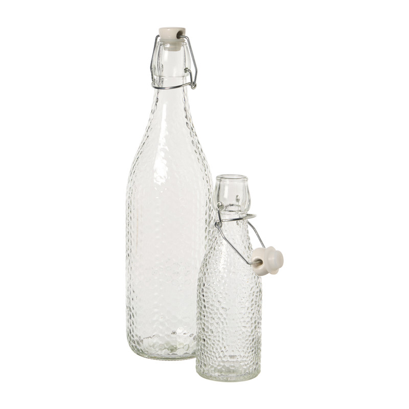 Waterfles met relief klein - transparant - 250 ml
