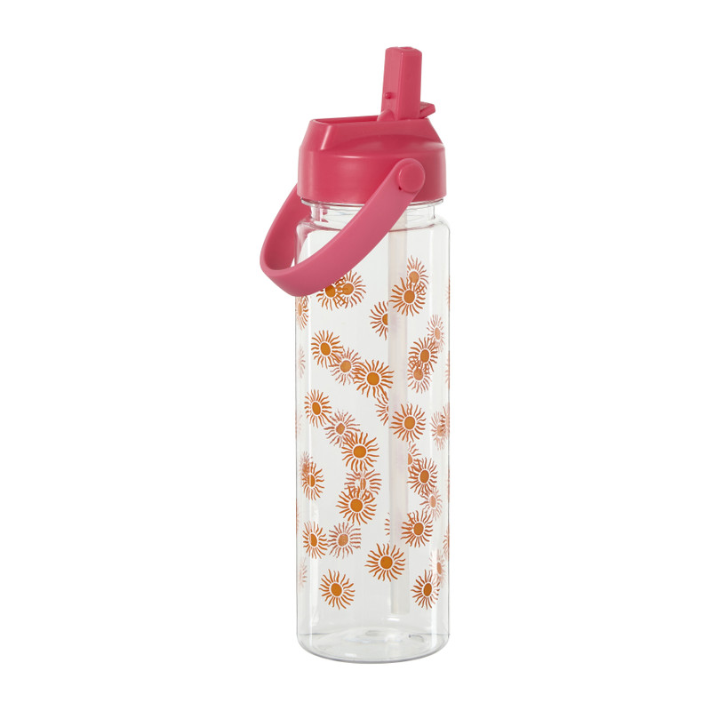 Waterfles zonnetjes - roze/oranje - 700 ml