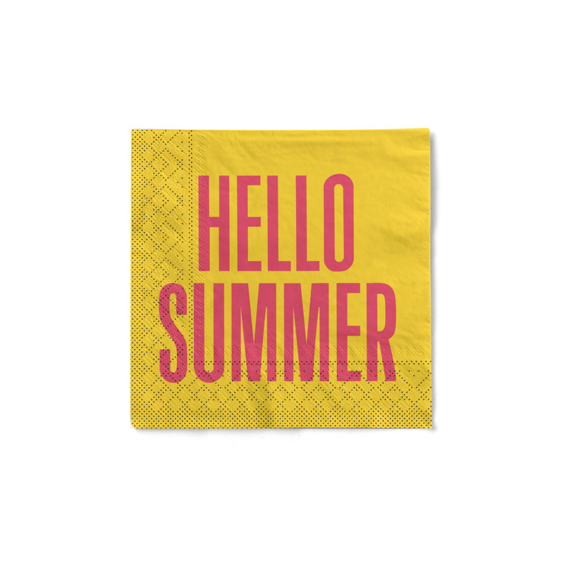 Servetten hello summer - multikleur - set van 20