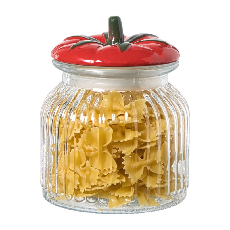 Voorraadpot tomaat - transparant/rood - 900 ml