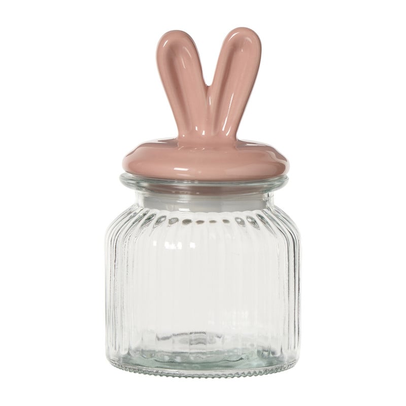 Voorraadpot met oortjes - roze - 650 ml