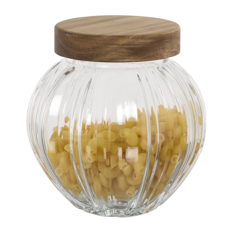 Pot geschulpt acaciahout klein - bruin - 1000 ml